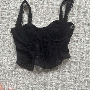 Edikted Black Lace Bustier Top